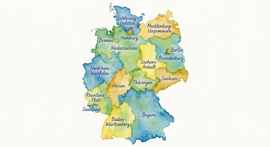 Watercolor Map of Germany