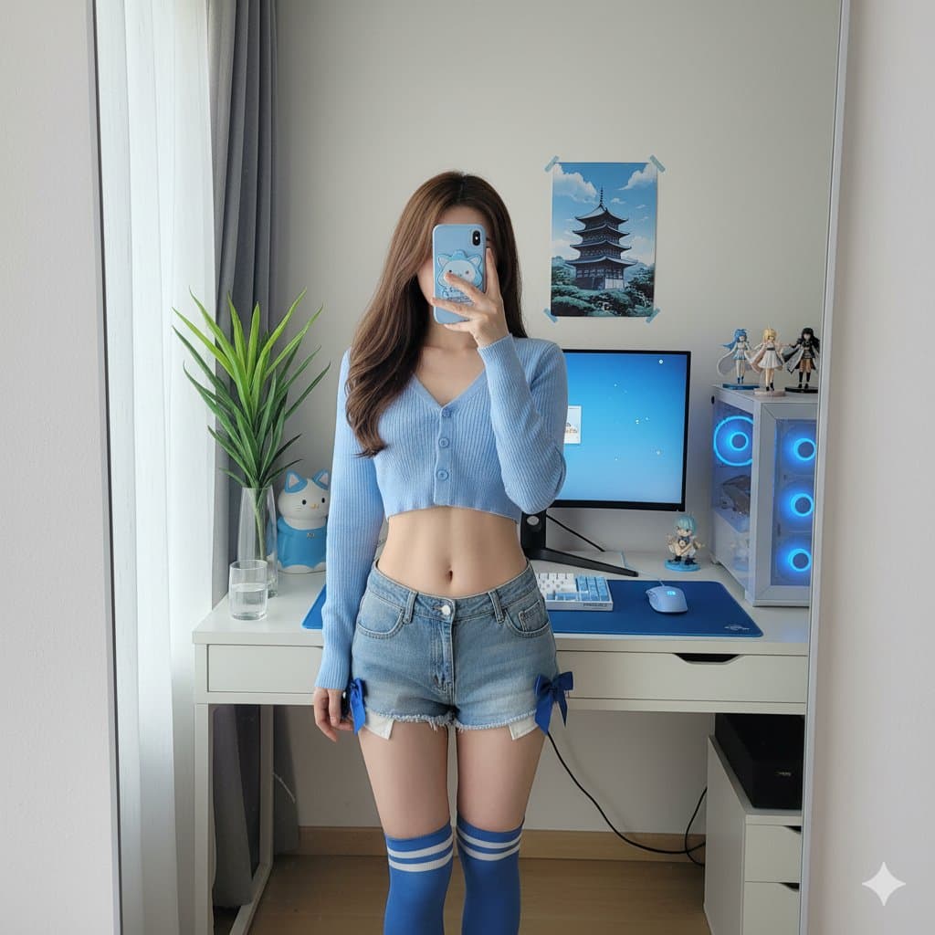 Detailed Mirror-selfie Otaku Room